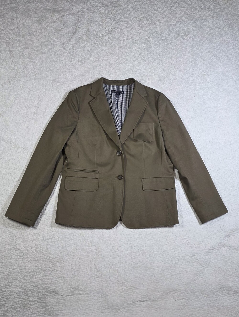 Brooks Brothers Olive Green Khaki Single Breasted Blazer Jacket